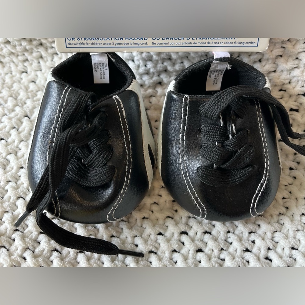 NWT Build-A-Bear Workshop Black Lace Up Turf Shoes; for Ages 3+